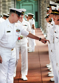 兵学校での服装検査風景