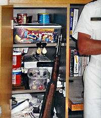 inside a con-locker at Annapolis