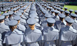 整列したウエストポイントの士官候補生
