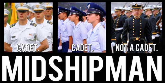 アナポリス米国海軍兵学校の士官候補生はカデットじゃありません