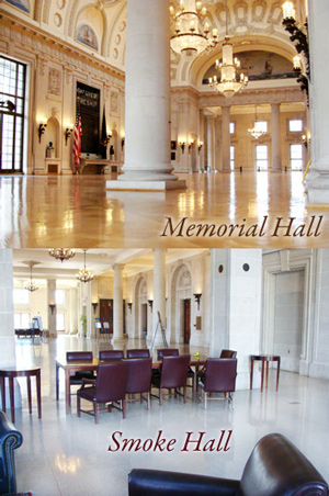 アナポリス米国海軍兵学校の記念講堂と喫煙室