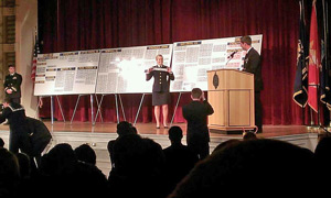 アナポリス米国海軍兵学校の乗艦選定式の舞台