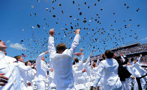 アメリカ海軍兵学校の卒業式入場