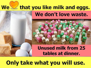 ミルクは自分の分だけ取りましょう