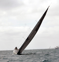 heeling sailboat