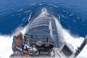 潜水艦のセイルからの眺め