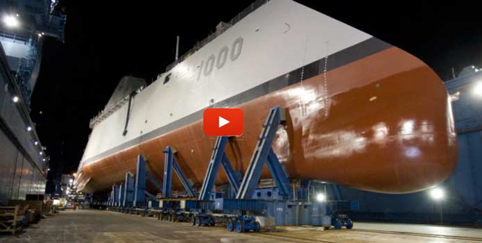 USS Zumwalt transfered to a dry dock